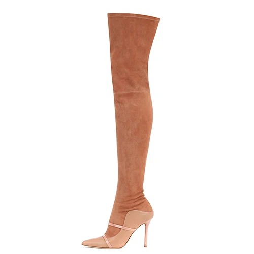 light tan over the knee boots