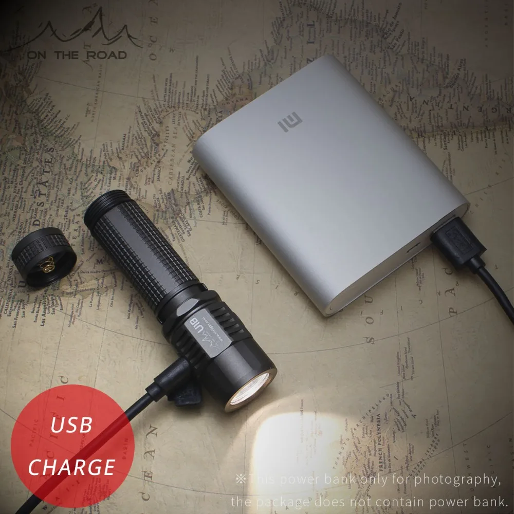 В дороге U18 тип-c USB фонарик USB-C фонарь зарядка мини компактный EDC фонарик CREE светодиодный водонепроницаемый(без батареи