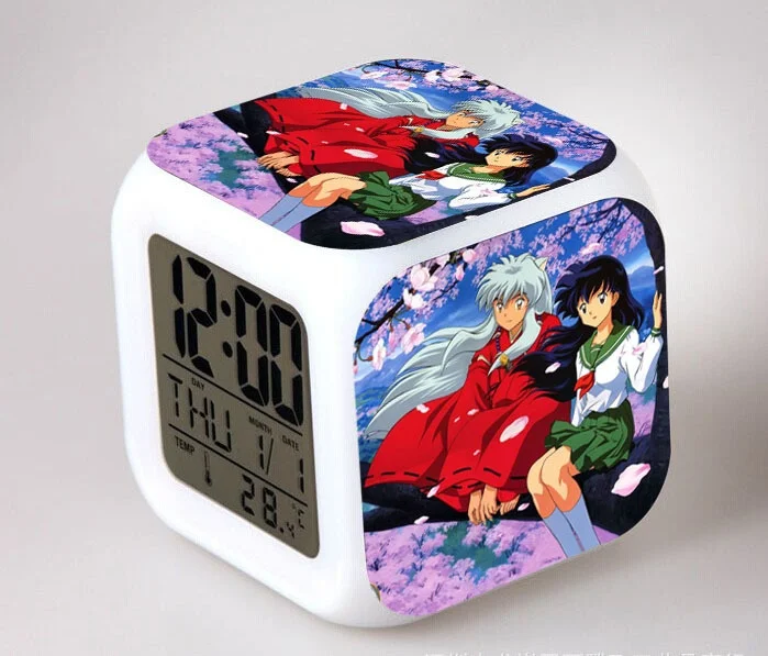 Японское аниме инуяся Higurashi Кагоме 7 цветов меняющийся цифровой будильник - Цвет: K