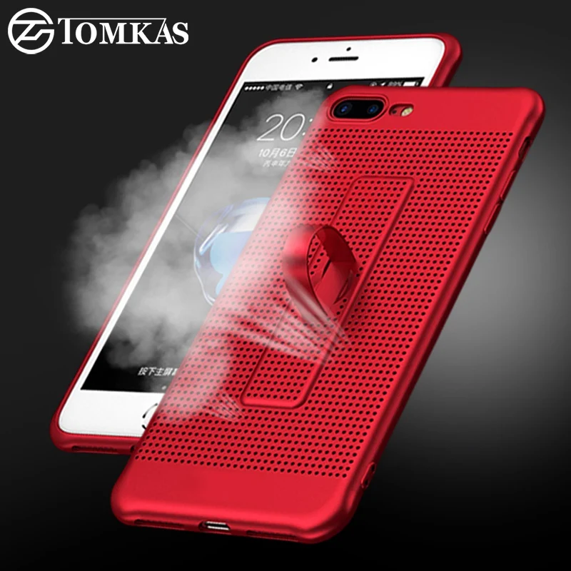 

TOMKAS Fitted Cases For iPhone 6 6S 7 8 Plus Case Silicone Ultra Thin Heat Dissipation Ring Cases For iPhone 6 6S 8 7 Plus Case