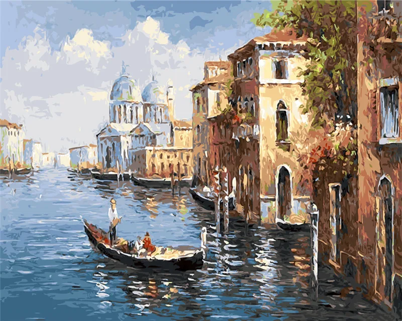Pintura al óleo Venecia ciudad de pintura al agua picutre