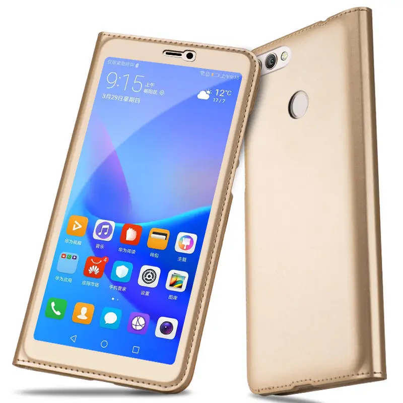 Uftemr Coque для huawei Y9 2018 Чехол книжка с окошком кожаный чехол Магнитный Y 9 Enjoy 8 Plus 5