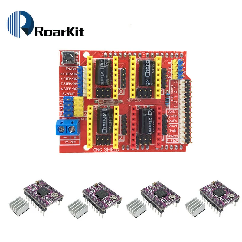 CNC щит v3 гравировальный станок/3d принтер/+ 4 шт. A4988/DRV8825/AT2100 драйвер Плата расширения для Arduino DIY K - Цвет: AT2100