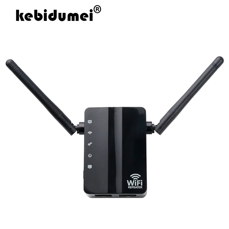 

kebidumei 300Mbps Wifi Repeater Wireless Router N300 Wifi Repeater Long Range Extender Booster with 2 External Antennas WPS