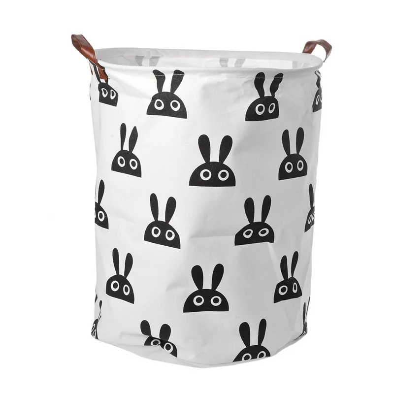 IVYSHION-Storage-Bucket-Toy-Storage-Leather-Handle-Stand-Storage-Bag-Nordic-Style-Children-s-Home-40cmx50cm