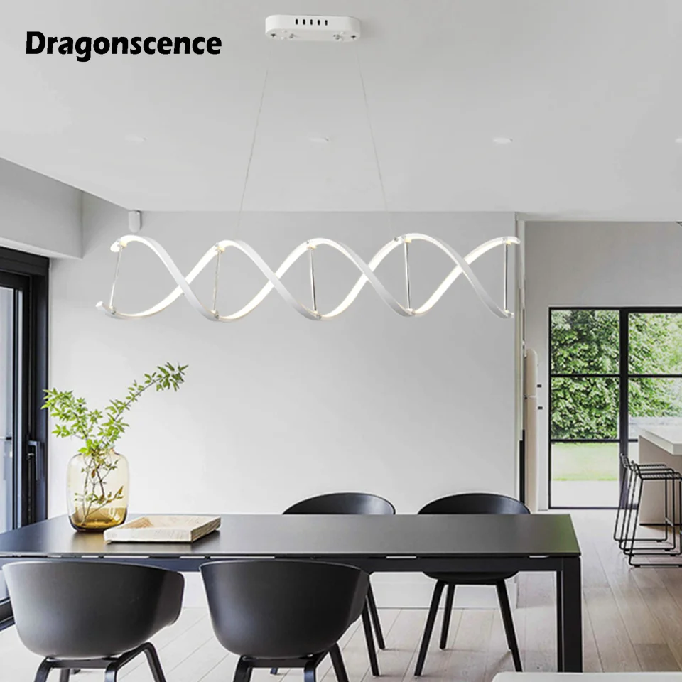 

Dragonscence Double helix DNA Modern Led Pendant Light Dinning Room Led Pendant Loft Lamp Aluminium Suspension Lamp