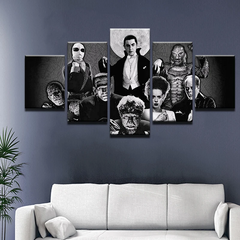 

Modern Painting Horror Character Movice The Mummy On Canvas Wall Art Frame Home Decor HD Printed 5 Pcs Modular Pictures Posters