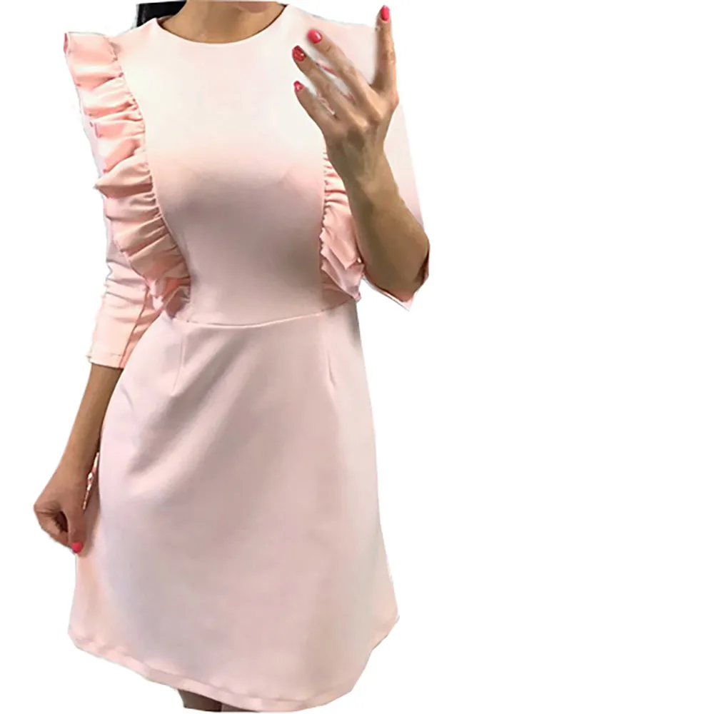 Vestidos verano 2018 женское летнее платье с рукавом три четверти повседневное цельное