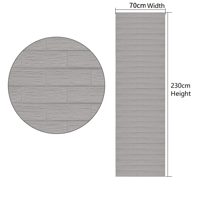 Dark Gray 70*230 см DIY самоклеющиеся 3D наклейки в виде кирпичной стены LivingRm Декор Пена водонепроницаемое покрытие для стен для детей Rm tv Background-W002 - Цвет: Dark Gray
