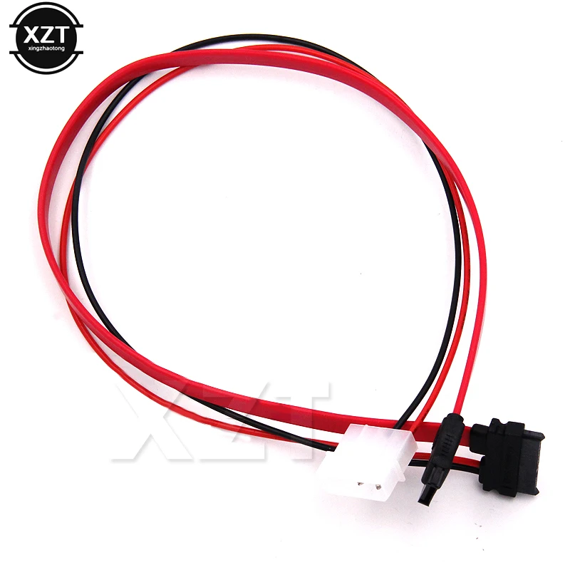 

newest 1pcs SATA 7 + 6 13 pin data cable Slimline Cable Molex Slim SATA 7pin Molex 4pin Power cable hard drive cable high quali