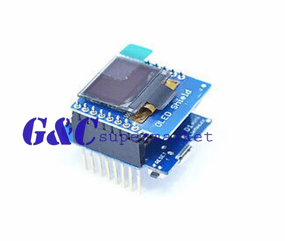 

OLED Shield for WeMos D1 mini 0.66" inch 64X48 IIC I2C Compatible