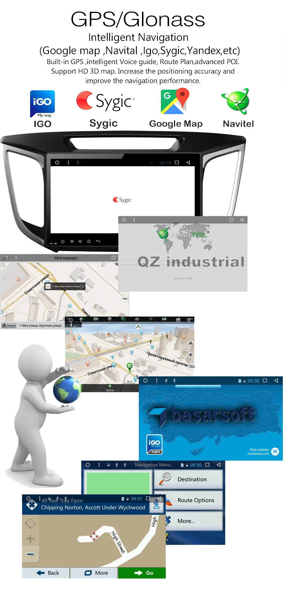 Sale QZ industrial HD 10.1inch Android 8.1 T3 Car DVD Player For Hyundai Creta IX25 2014-2016 with 3G 4G WIFI Radio GPS Navi BT RDS 11