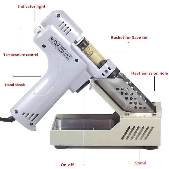 1pc 220v 100w Adjustable Temperature Electric Soldering Irons Hot Air Gun Soldering Tool Kit S-995A 1pc 220v 100w Adjustable Temperature Electric Soldering Irons Hot Air Gun Soldering Tool Kit S-995A