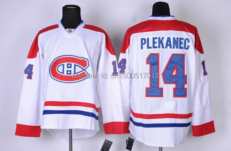 New Montreal Canadiens 14 Tomas Plekanec Ice Hockey Jersey,Red White Best Quality,Stitched logos,Accept Mix Order,Free Shipping White.jpg