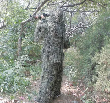 

3D Grass Bionic Camouflage Suits 5PCS Sniper Military Tactical Camo Ghillie Clothes Woodland Jungle Hunting Fishing Birding Suit