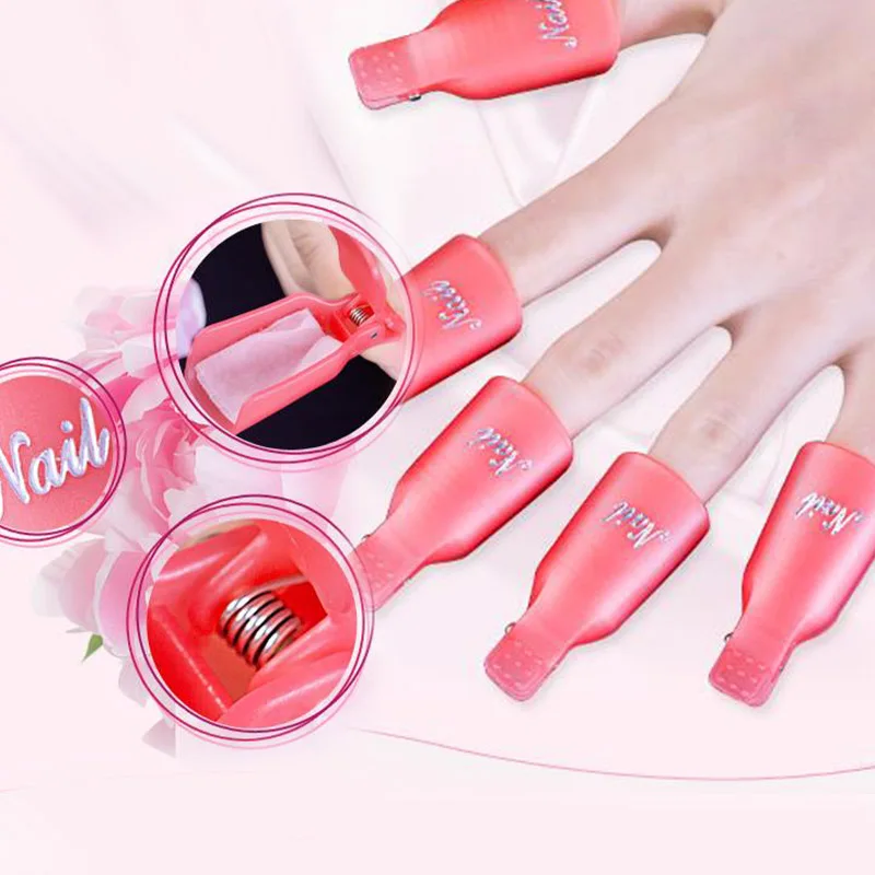 

5pcs/set Nail Art Tools Plastic Gel Polish Remover Caps Clip Nail Manicure Remover Nail Gel Polish Caps For Nail Soaker Caps