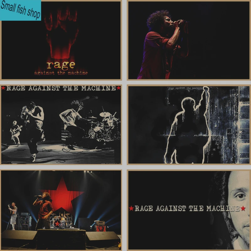 

Rage Against The Machine Rap-Metal Home Furnishing decoration Kraft acid rock music Poster Drawing core Wall stickers