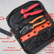 Система питания от солнечной энергии pв MC4 наборы обжимных щипцов для MC4 MC3 Разъем для установки на солнечной батарее(2,5~ 6.0mm2) с кабелем резак обжимной 26-10AWG шпильки
