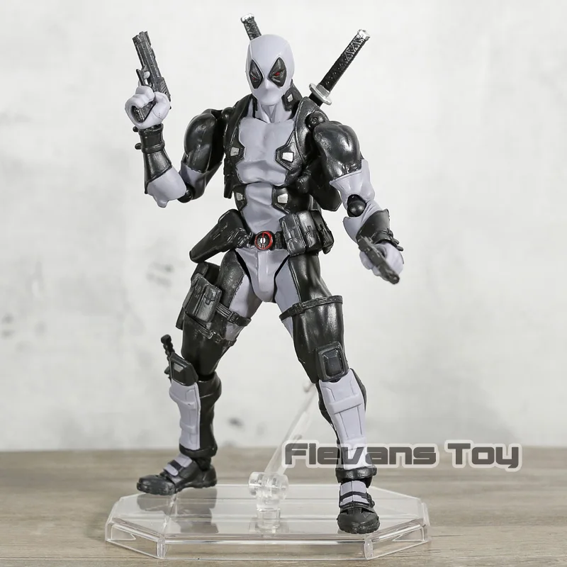 

Marvel Amazing Yamaguchi Revoltech No.001EX Deadpool X-Force Gray PVC Action Figure Collectible Model Toy