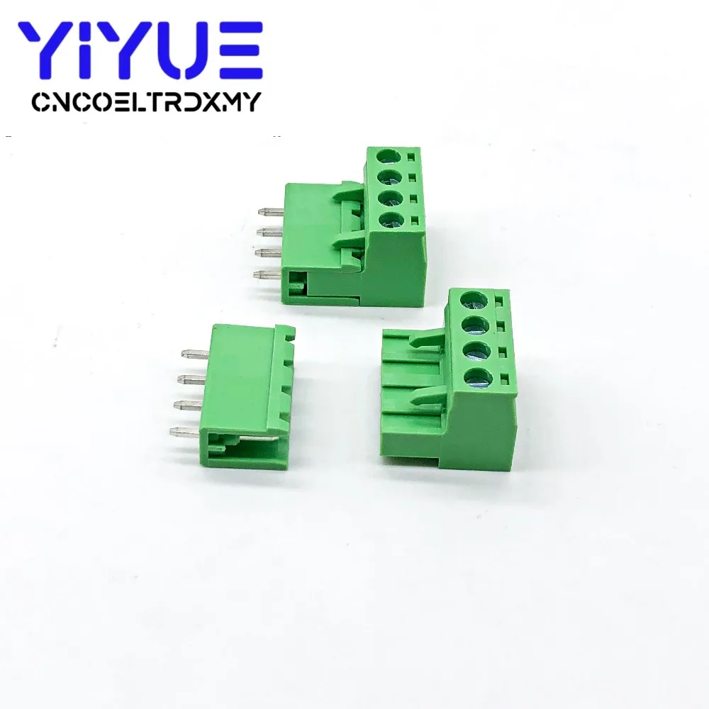 10 компл. 5,08 4pin терминала штекера 300 В 10A 5,08 мм шаг разъем pcb Клеммная колодка