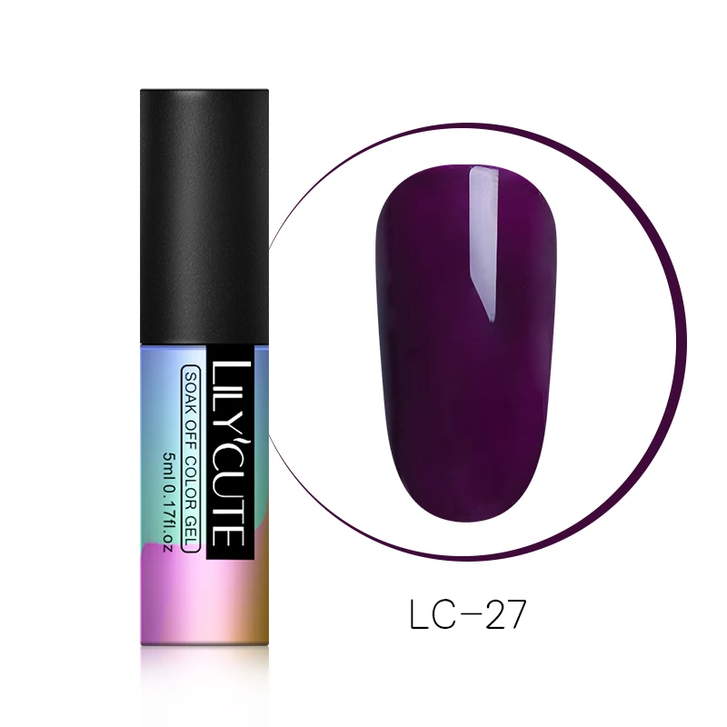 LILYCUTE, 5 мл, 3D рельефный Гель-лак для ногтей, рисунок для резьбы, впитывающий УФ-гель, белый, черный, серебристый цвет, гель для ногтей, сделай сам - Цвет: Pure Color LC-27