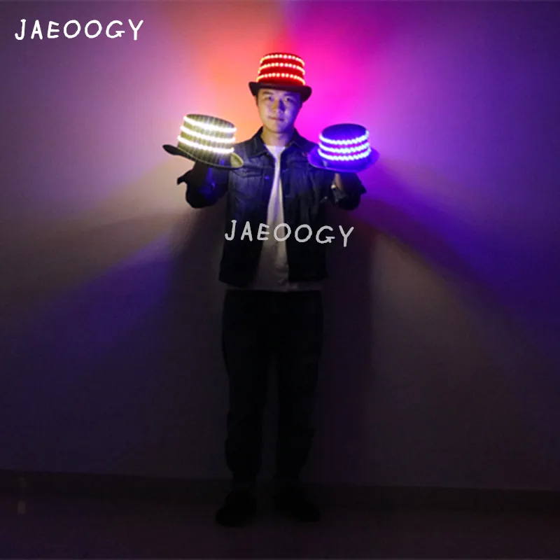 

Free Shipping LED Hat Halloween Party Glowing Gloves Stage Party Jazz Dancing Fluorescent Lighted Cane DJ Performance Props