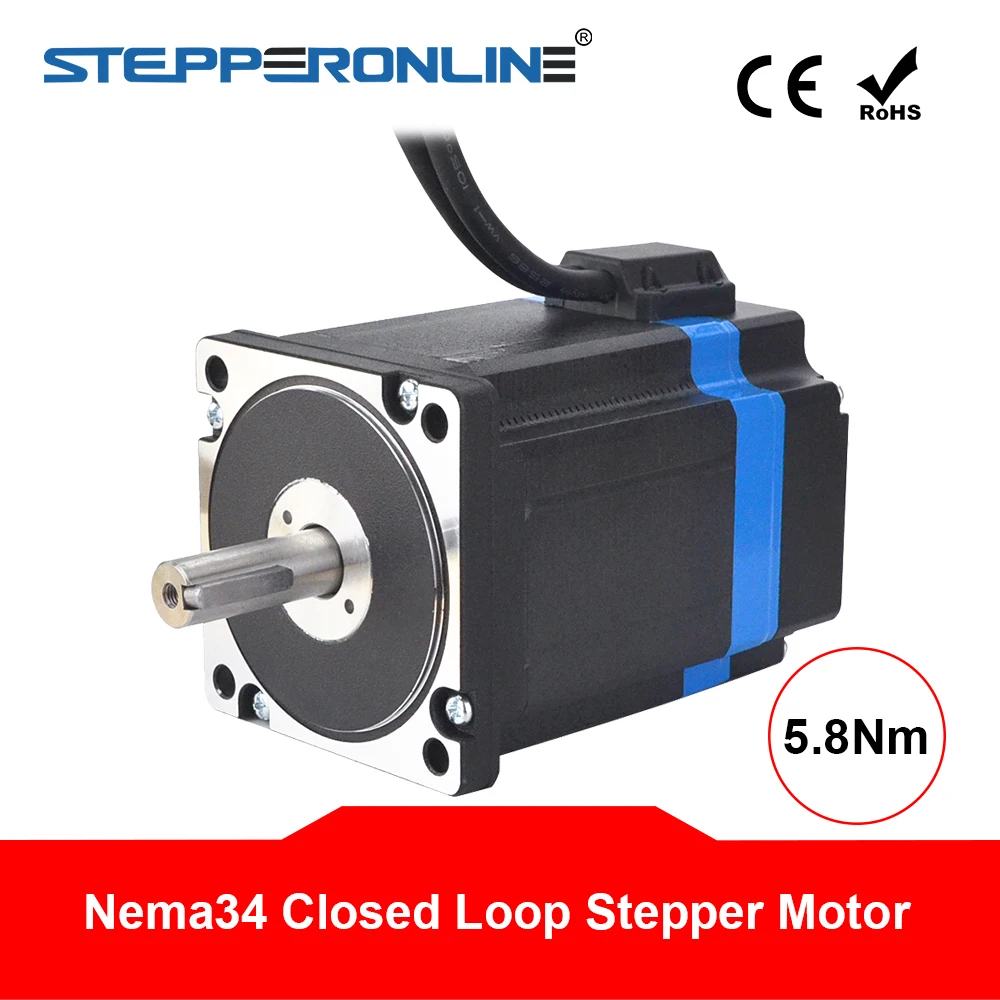

Nema34 Closed Loop Stepper Motor 5.8Nm 2 Phase Nema 34 6A 86 Hybrid Step Servo Motor with Encoder 1000CPR