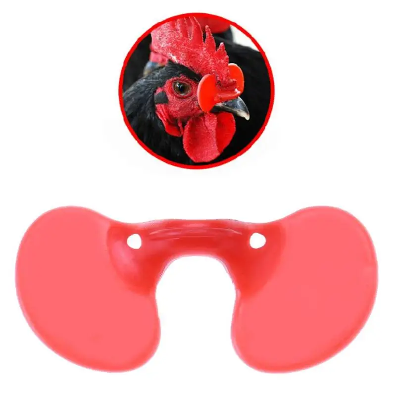 

100pcs/set Red Chicken Eye Glasses Pheasant Poultry Blinders Anti-pecking Tool