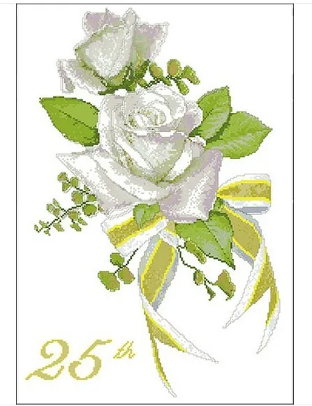 

Embroidery Package Hot Sell Best Quality Cross Stitch Kits Memory for Wedding Flower Rose White Free Shipping