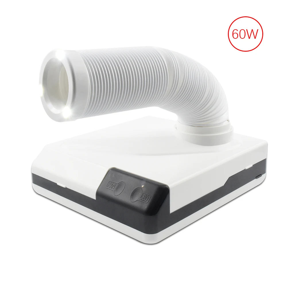 

Jewhiteny 60W New Retractable Elbow Nail Dust Suction Collector With Strong Fans nail vacuum cleaner Manicure Salon Tools