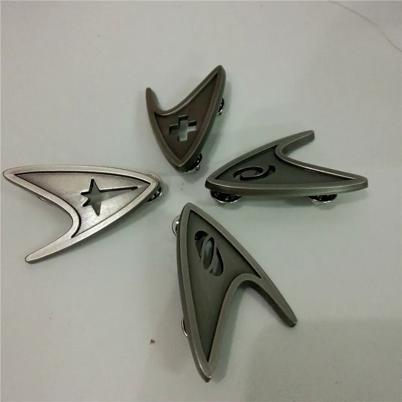 Star Trek Badge Pin Medical Cross Insignia Badge Starfleet Command Division Engineering Badge Brooches Pin Prop Set 47