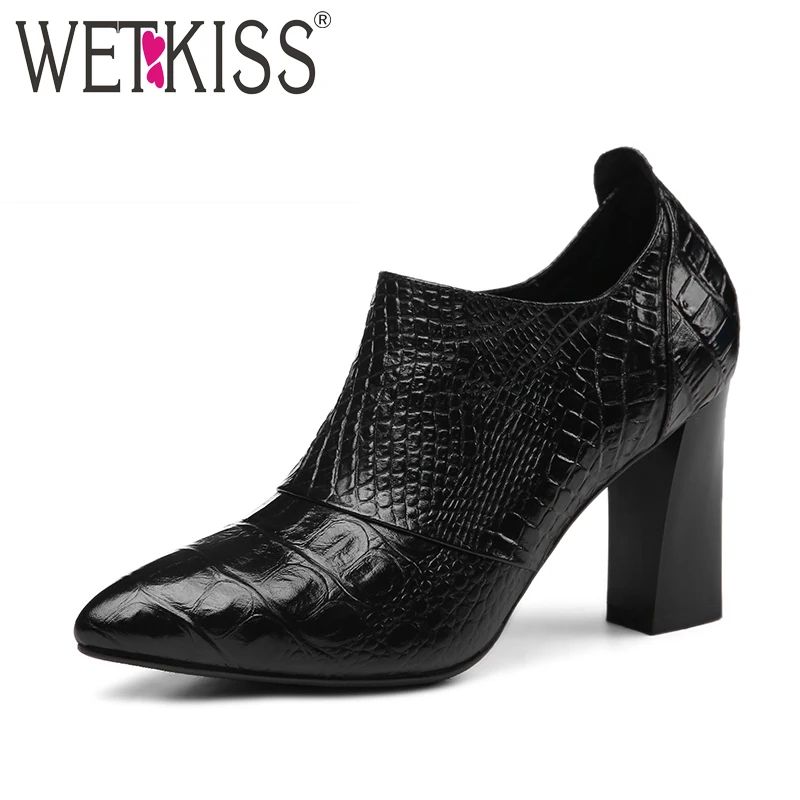 Vaca Bombas Femenino Las rojo Relieve Otoño Lleno Calzado Sexy En Genuino De Mujeres Cuero Wetkiss Punta Zipper Negro xSfZ1vyqT