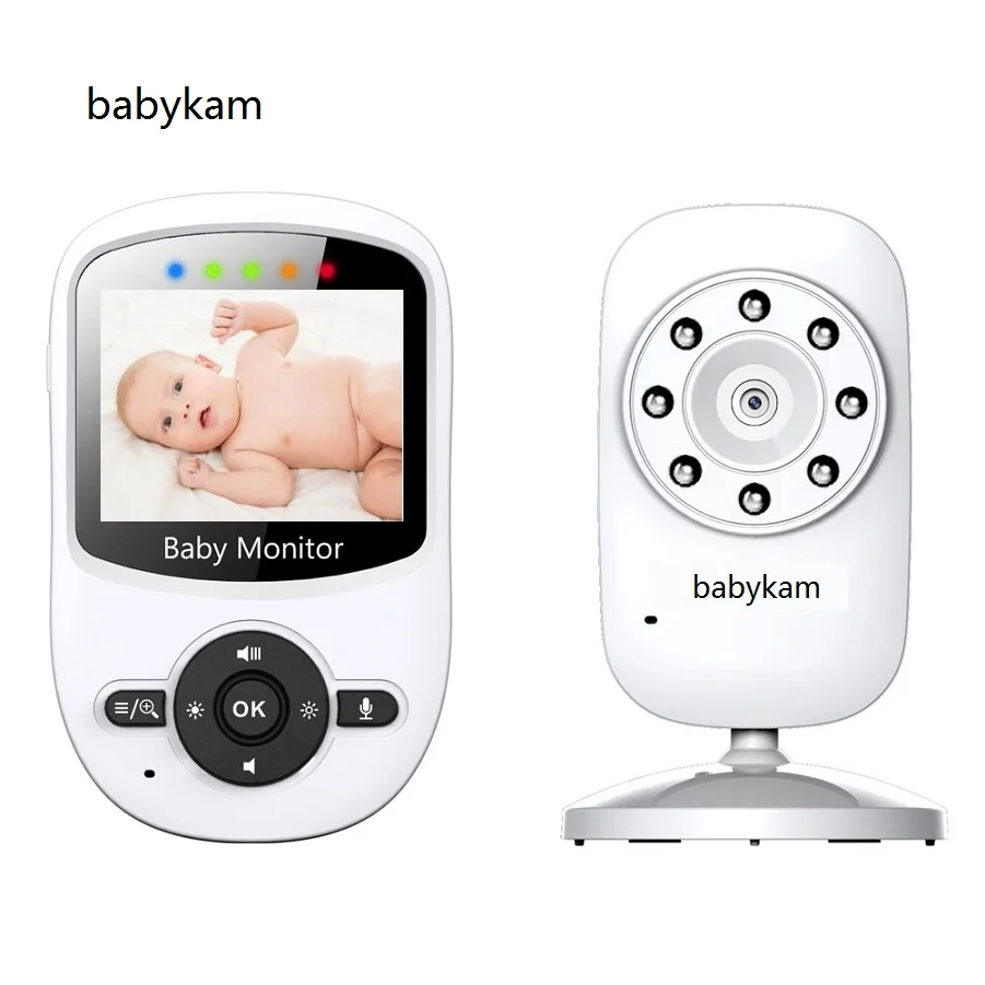 Babykam Радио няня Новый 2.4 дюймов ЖК-дисплей нянечки ИК Ночное видение домофон колыбельные Температура Мониторы/сигнал тревоги зум Мониторы