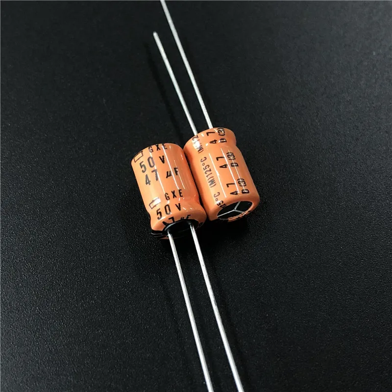 

100pcs 47uF 50V NIPPON NCC GXE Series 8x12mm Low Impedance High Temperature 50V47uF Aluminum Electrolytic Capacitor