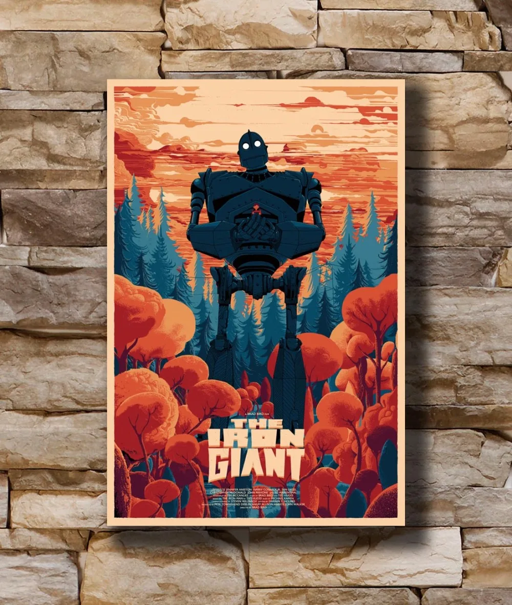 N1073 Classic Comic Movie Film Fight The IRON GIANT 8x12 20x30 24x36 Silk Poster Art L-W Canvas Print Decoration