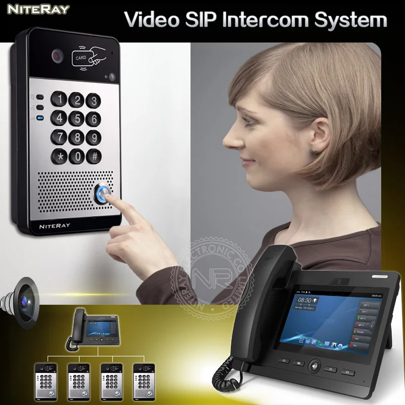 Multi apartments video door phone office video intercom with door release SIP intercom support IP VoIP PBX