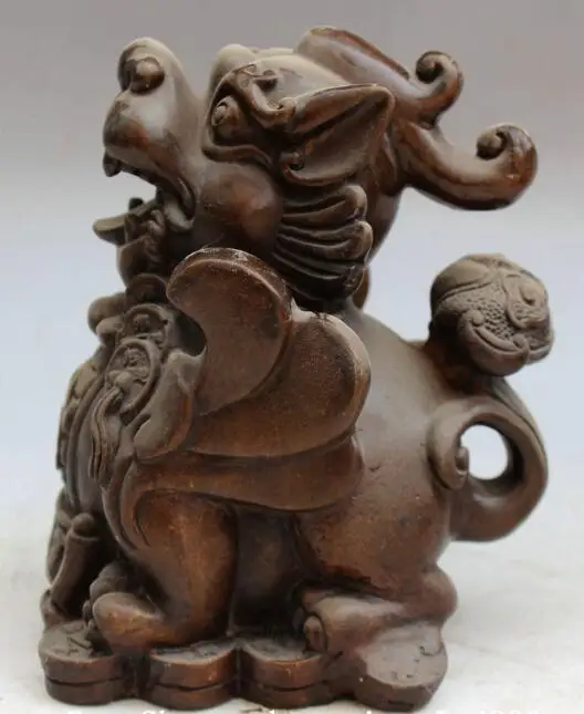 

S1585 6" Old Chinese Bronze Ru Yi Wealth Money Unicorn Beast Pi Xiu Statue sculpture discount 30% (C0324)