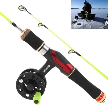 

55cm Ice Fishing Combo Detachable Resin Fishing Rod + High Foot Fishing Reel Max Drag 8KG Winter Fishing Pole Wheel Set