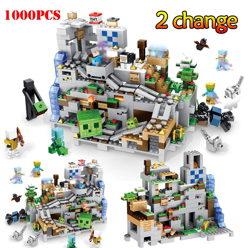 

1000pcs City Mountain Cave Building Blocks Compatible Legoed Figures Technic City Bricks Toys For Children Christmas Gifts