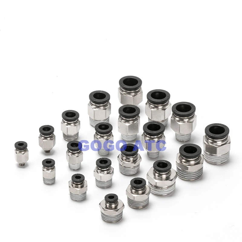 GOGO пневматический PC 8 мм 10 трубка 1/8 "1/4" 3/8 "1/2" PT резьба Мужская прямая