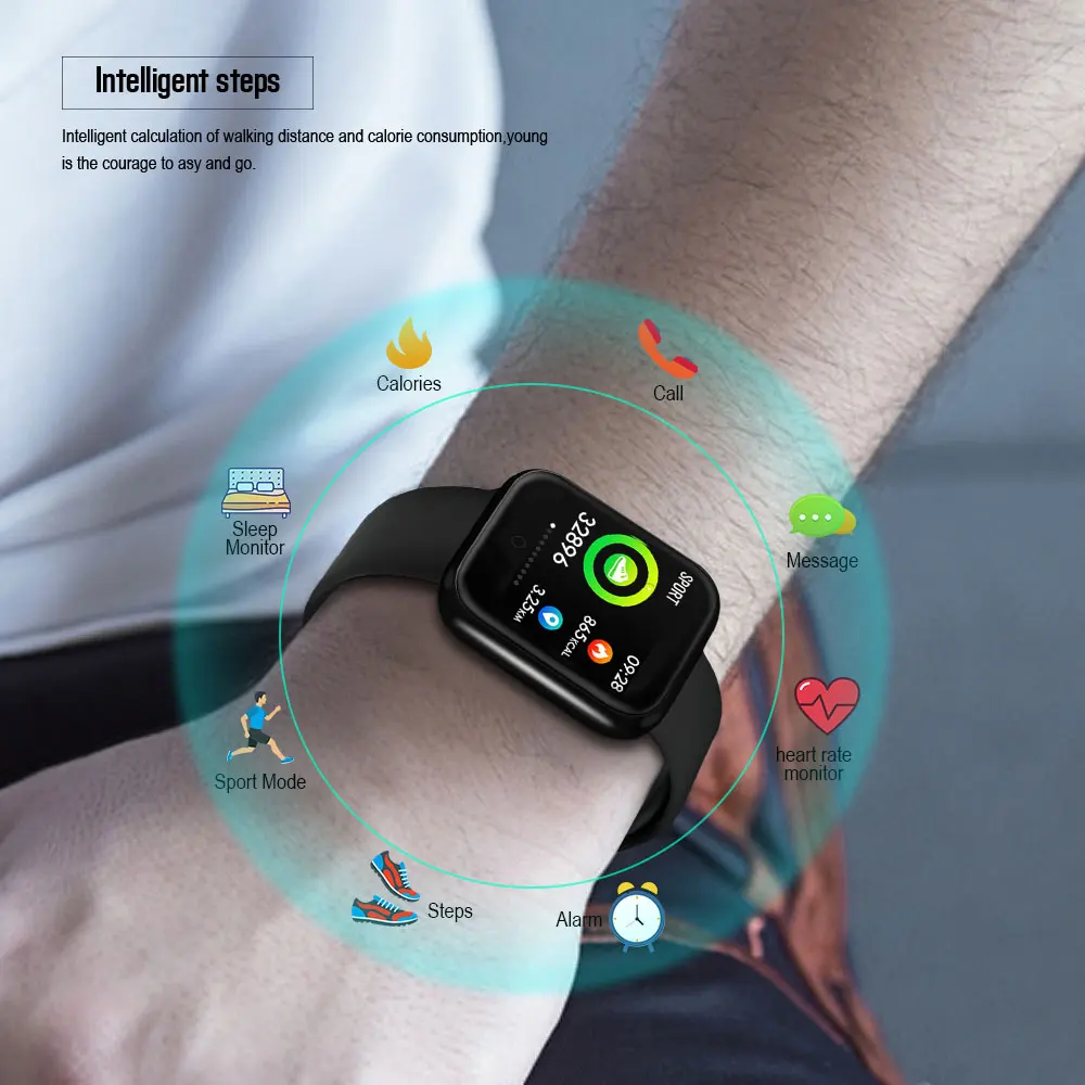  VERYFiTEK P70 Smart Watch Blood Pressure Heart Rate Monitor IP68 Fitness Bracelet Watch Women Men S - 33035660703