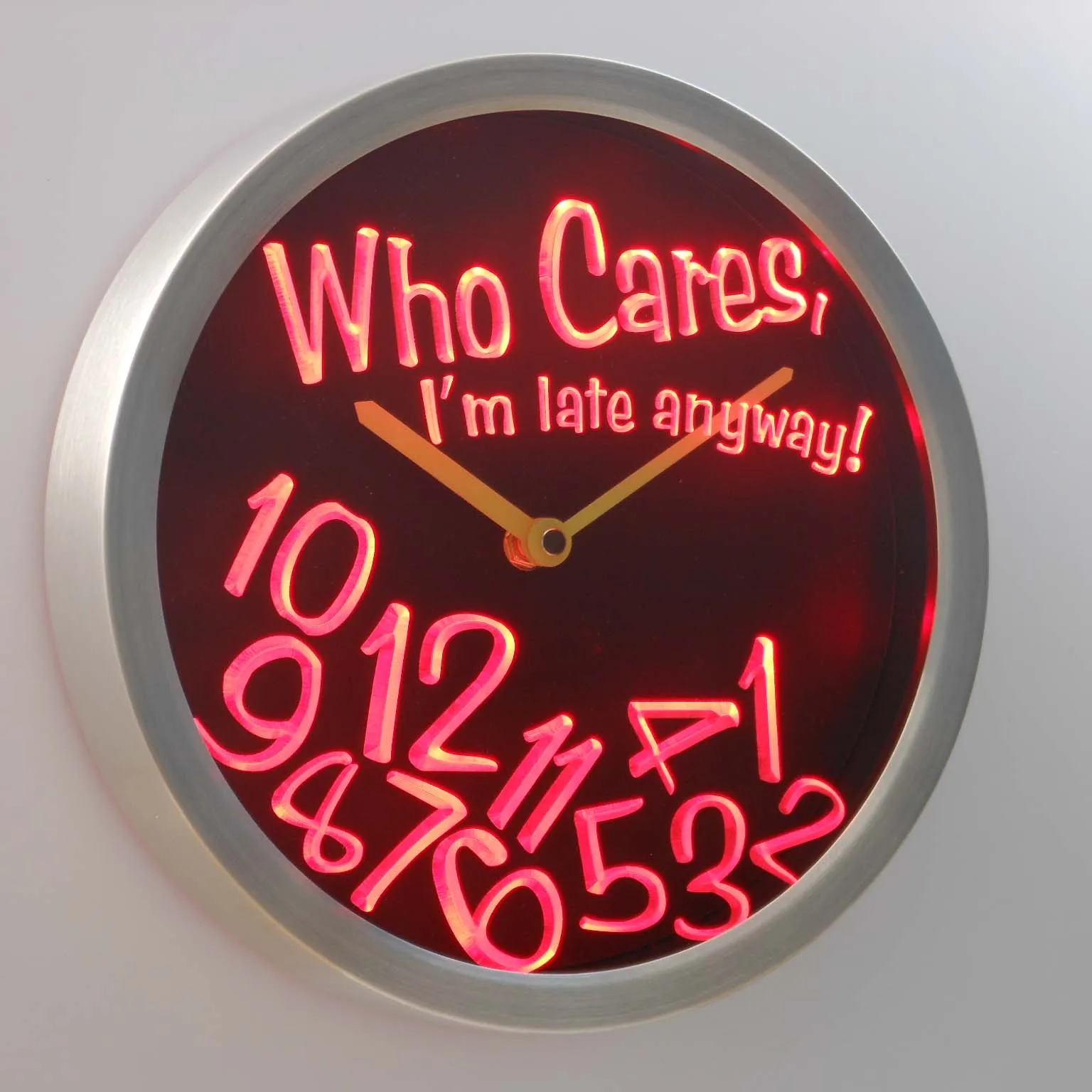 Nc0465 Who Care I'm Late в любом случае Бар Пиво подарок декор неоновый светодиодный
