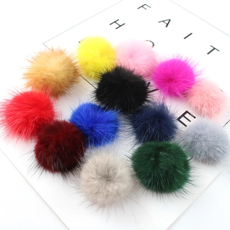 

10PCS 40MM Mink Fur Ball for hair clip center wedding accessories Clothing Accessories Handmade Jewelry Finding