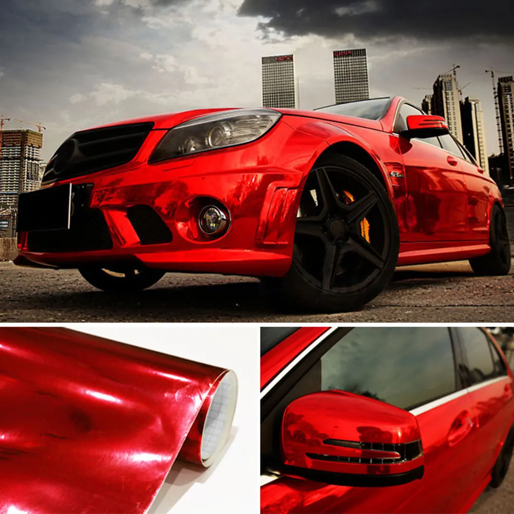 Red Car Vinyl Film Wrap Color Change Car Body Sticker Decal Sheet Film 152 50cm Car Body Stickers And Decals Aliexpress