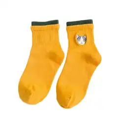 2018 Новый Для женщин чесаный милые хлопковые носки с милым рисунком кота Собака Вышивка дезодорант носки милые зимние утолщенные Носки