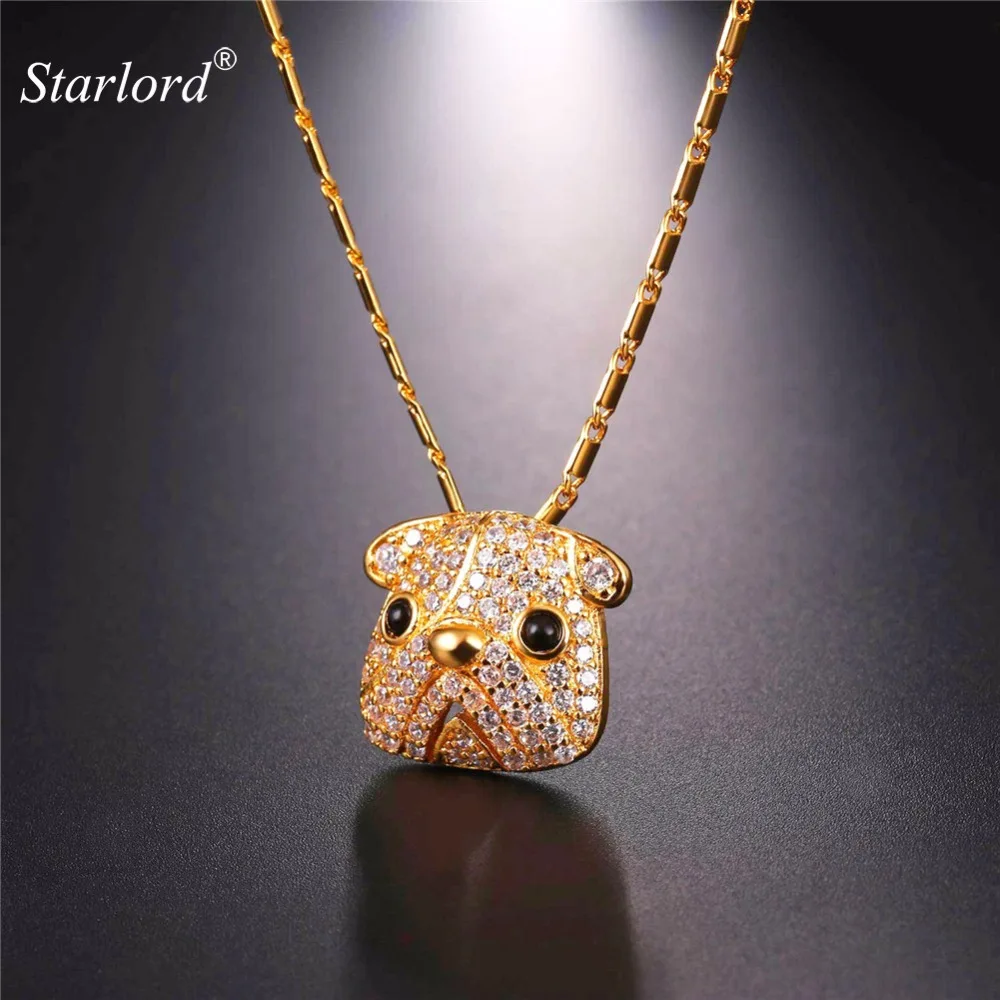 

Starlord Pug/Bull Dog Pendant Necklace Gold/Silver Color Cubic Zironica Lucky Lovely Pet Jewelry Gift Chain for Men/Women P2583