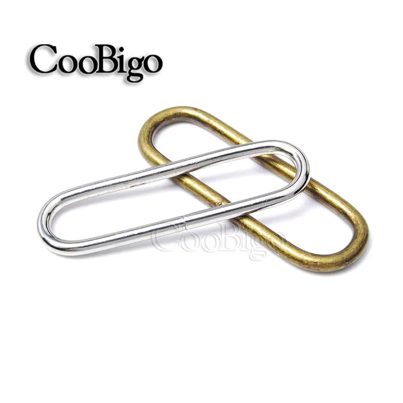 

50pcs Meta Loop Oval Ring Lether Non-welded O-Ring Dee Ring For Purse Backpack Bag Strap 50mm&51mm Inner Diameter