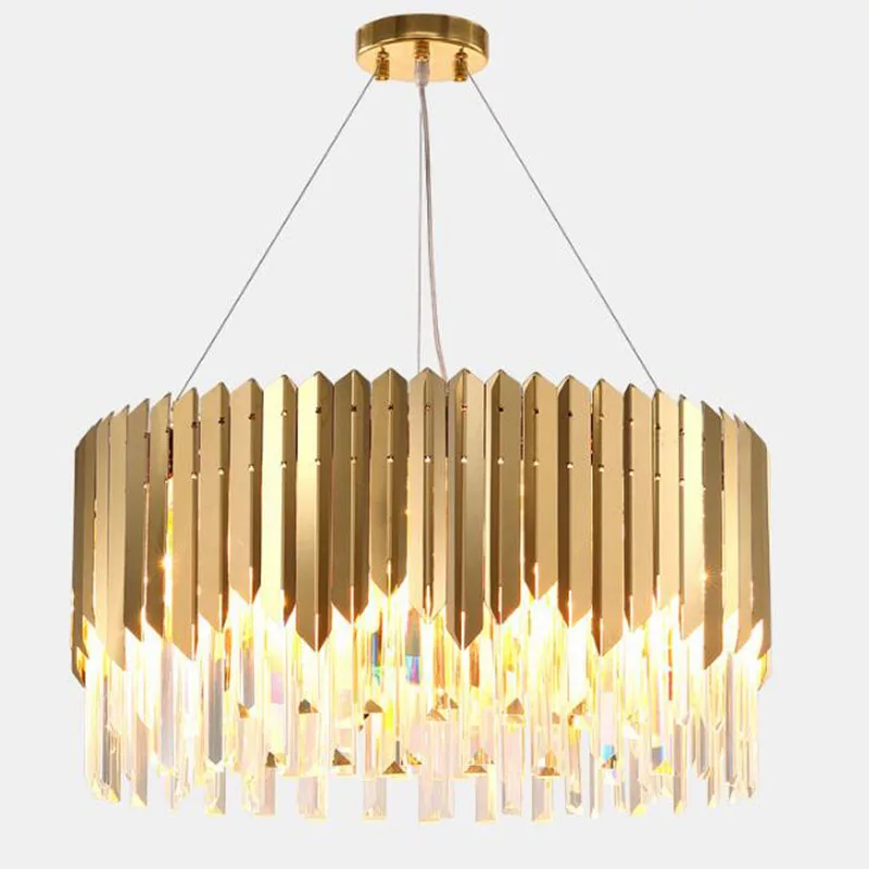 

Modern creative LED crystal Pendant Lights personality living room Pendant Lights restaurant art bedroom study gold crystal lamp