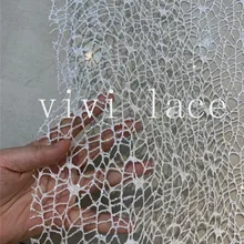 Новое поступление 10 метров/мешок KK002# кристалл белый полый шнур llace Блеск блестящая Тюлевая ткань кружевной ткани для Свадебные платья