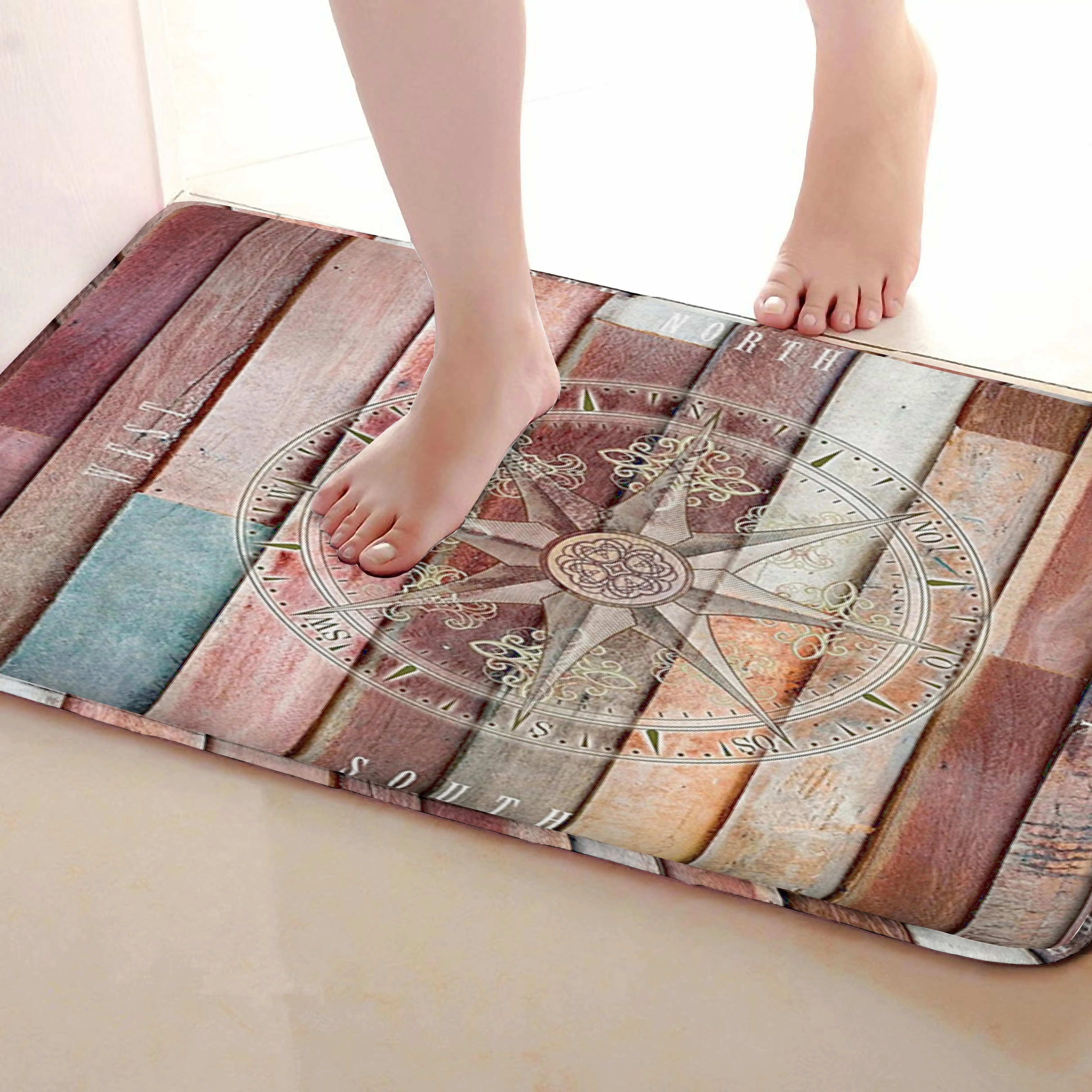 Compass Style Outdoor Mats,Funny Anti skid Bath Mat, Doormats,Door Entrance Matsin Carpet from